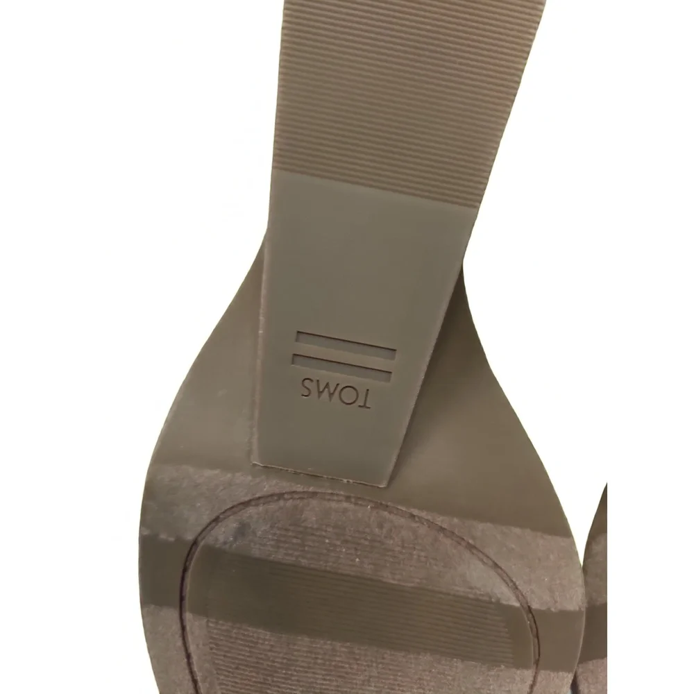 TOMS Kaia Wedge Bootie Size 6 Suede Twill Slip On Ankle Boot Minimalist Smart